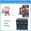 Q340 Circuit Breaker 3 Pole 40-Amp, 120/240v, Fit for Siemens Type EQ, EQL, SEQ, EQG, PL and ES Series loadcentres.Plug-in Standard Circuit Breaker,Thermal Magnetic Protection