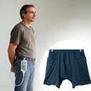 WEEOATAR Incontinence Care Shorts,Fistula Pants,Catheter Underwear Incontinence Pants,Urine Bag Underwear with Double Pockets for Nephrostomy,Foley,Suprapubic&Biliary Catheters(Man Dark Blue,XXL) 