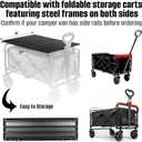 Metal Tabletop Board for Wagons Cart,Foldable Table 29"18" Heavy Duty for Wagon,Alloy Board with Load Capacity 68LBS,Camping Essential and Gear for Outdoor Party with Family and Friends(Black)