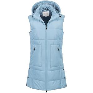 Chrisuno Women's Long Warm Puffer Vest Fleece Sleeveless Vests Waterproof Outerwear With Removable Hood S