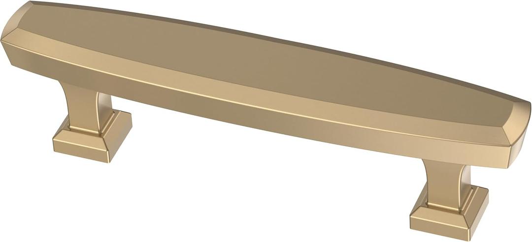 Franklin Brass 10 Pack Champagne Bronze Gold Cabinet Handles 3 inch (76mm) Kitchen Cabinet Handles and Drawer Pulls for Cupboards and Dressers |Beveled