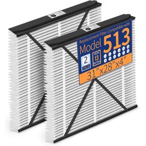 513 510 Replacement Filter Compatible with AprilAire Air Purifier Models 1510, 2516, Merv 13 Whole House Furnace Filters Size 31x28x4, 2-Pack