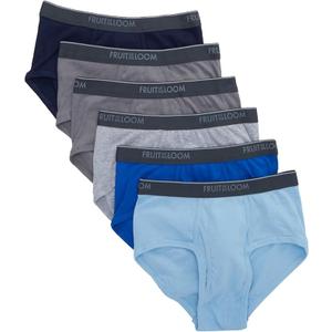 Fruit of the Loom Mens Fashion Briefs 6 pack Small