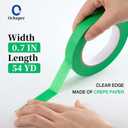 Green Masking Tape,Painters Tape,Green Painters Tape for Automotive Painting,DIY Paper Arts & Crafts, Spraying Drywall Paint, No Residue & Easy to Clean Up,12pcs 0.7in X 54 Yd Painter's Tape