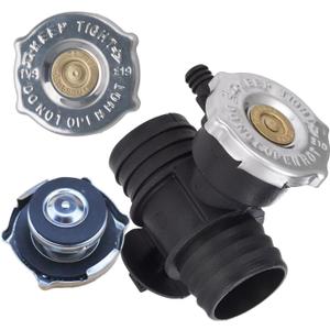 55116901AA 52079880AA Upgrade Aluminum Radiator Coolant Filler Neck with Radiator Fill Cap Compatible with C-hrysler/D-odge/Wrangler 1993-2007