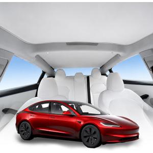 Off-White Roof Sunshade for 24-26 Tesla Model 3 Highland