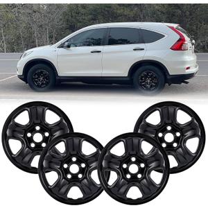 16" Glossy Black Wheel Skins (Set of 4) for 2012-2016 Honda CR-V, 16 inches ABS Wheel Covers Compatible with 12-16 CR-V Steel Wheels- Auto Tire Replacement Cap Cover 42700-T0A-A01