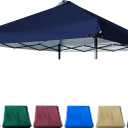 Canopy Replacement Top Silver Coated with Air Vent Upgraded Adjustable Straps for Most 10x10 Straight Leg Frame, (Blue) , 10x10 FT