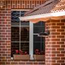 12" Outdoor Gooseneck Barn Light for Patio, Large Farmhouse Wall Mount Lights for Garage, Black Exterior Barn Porch Light Fixture with Brass Interior, Outside Wall Sconce for House