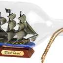 SAILINGSTORY Pirate Ship in a Bottle Sailing Ship Model Nautical Decoration Black Pearl