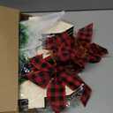 16 Inch Christmas Tree Fences Christmas Tree Gate White Wooden Picket Fence Barrier with Plaid Bows and Garland for Pets Dog Cat Xmas Decorations for Home, Wedding, Party, Garden