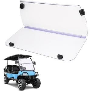 WUTIST Golf Cart Clear Front Windshield Compatible with 2016-Up Evolution Classic and Forester Golf Cart All Models Plastic PC