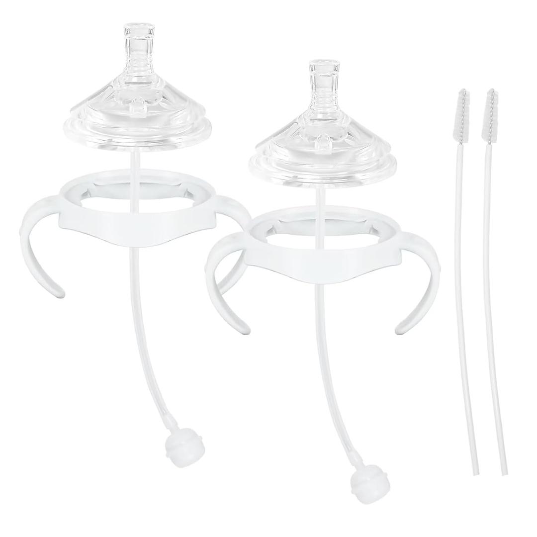 Straw Cup Soft Spout Conversion Kit for Philips Avent Natural Baby Bottle, Bottle Handles and Weighted Straw 2 Pack (Straw Cup Conversion Kit)