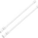 MEXAU White Tension Curtain Rod 16 - 28 inch Spring Tension Rod Curtain Rod Adjustable Spring Rod Extendable Tension Rod for Kitchen, Bathroom, Window, Closet.