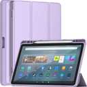 DJ&RPPQ Smart Trifold Stand Case with Hard PC Back and Auto Wake/Sleep Taro Purple