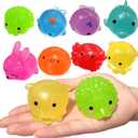 8 Pack Jumbo Glitter Mochi Squishy Toys Animals Squishy Stress Relief Toys Kids Party Favors