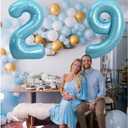 Pearlescent Blue Number 9 Balloon 40 Inch, 9 Balloon Number, 9th Birthday Decorations, Pearlescent Blue Party Supplies for Boys Girls
