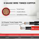 Solar Battery Cable - 8 Gauge 3FT Power Inverter Cable with PV Flame Retardant Protective Sleeving Connect Battery and Charge Controller for Solar Panel Automotive RV Motorcycle Marine