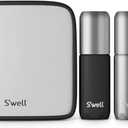 S'well 3.4oz Travel Bottle Set, Includes 3 Lightweight and Recyclable Aluminum Bottles, Leakproof Pumps For Shampoo, Conditioner, Body Wash, Lotions, Sanitizers, and More, TSA Carry On Approved
