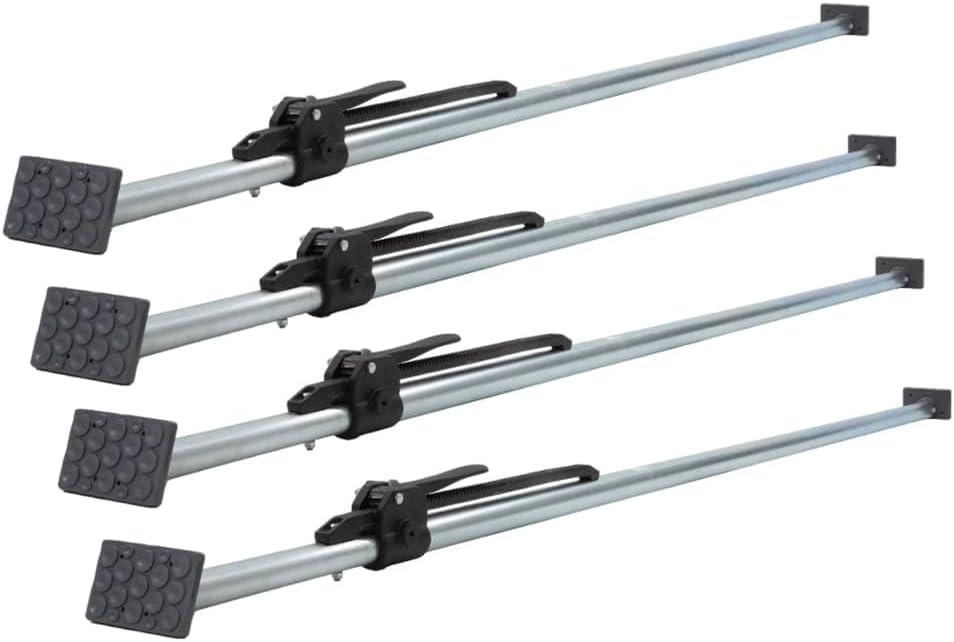 Mytee Products 4 Pack Heavy Duty Adjustable Load Lock Bar for Semi Trailers, Truck Box - 89.75"-104.5" Long Steel Ratcheting Cargo Bar Tie-Down Holder for Enclosed Truck & Vans with 2" - 4" Pads