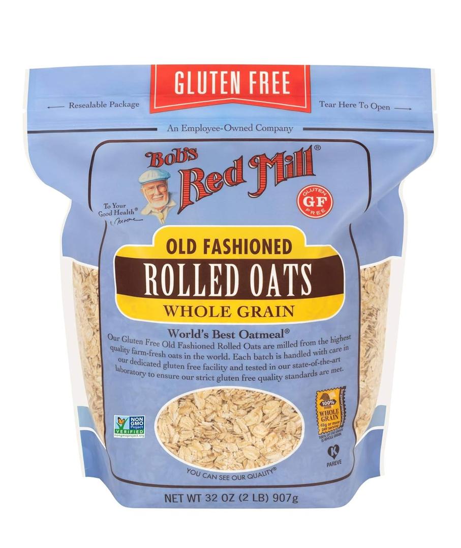 Bob's Red Mill Gluten Free Old Fashioned Rolled Oats, 32oz (Pack of 1) - Non GMO, Whole Grain, Vegan, Kosher