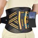 JIUFENTIAN Copper Lower Back Brace with Removable Dual Spine Rods & Therapy Pocket-Ultra Breathable for lower back pain Relief & Work Support(Small)