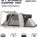 LOYEAHCAMP 8 Person Larger Extended Dome Camping Tent with 3 Rooms, Waterproof Semi-Freestanding Family Outdoor Tent with Spacious Interior and Mesh Windows