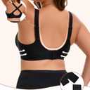 INNERSY Womens Plus Size Wireless & Seamless Supportive Full Coverage Bras Push Up No Underwire Bra for Everyday Comfort (Black, 1XL)