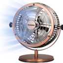HOLMES 6" Heritage Table Fan, 2 Speeds, 4 Blades, Adjustable 145 Head Tilt, Metal Construction, Ideal for Home, Bedrooms, Dorm Rooms or Office, Brushed Copper