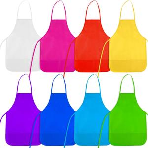 8 Pcs Kids Apron Painting Aprons for Kids Art Smocks Paint Apron Bulk for Painting Classroom Activity Kitchen Crafts Party Supplies (Multicolor)