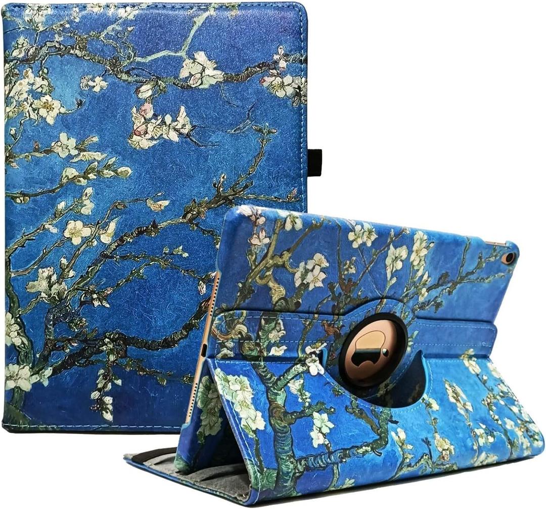 Case for iPad Air (3rd Gen) 10.5" 2019 / iPad Pro 10.5" 2017 Case,360 Degree Rotating Stand Protective Cover, Auto Sleep/Wake (Blossom)