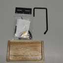 Yangbaga Toilet Paper Holder with Shelf: Wall Mount Bathroom Tissue Roll Storage with Adhesive& Screw, Matte Black Aluminum Alloy Bathroom Accessories Wood Shelf for Phone Wipes (7.5in*4.3in*3.46in)