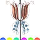 MUMTOP Wind Spinner Outdoor Large, 83 Inch Metal LED Wind Sculptures, Tulip Windmill for Yard Art, Garden Decor
