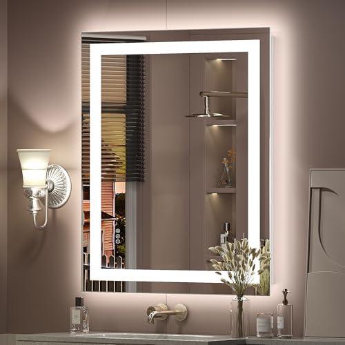 CHARMOR 20"x28" LED Lighted Bathroom Mirror, Dimmable Vanity Mirror with Lights, Shatterproof, Anti-Fog, Memory, ETL Listed (Backlit and Front Lighted)