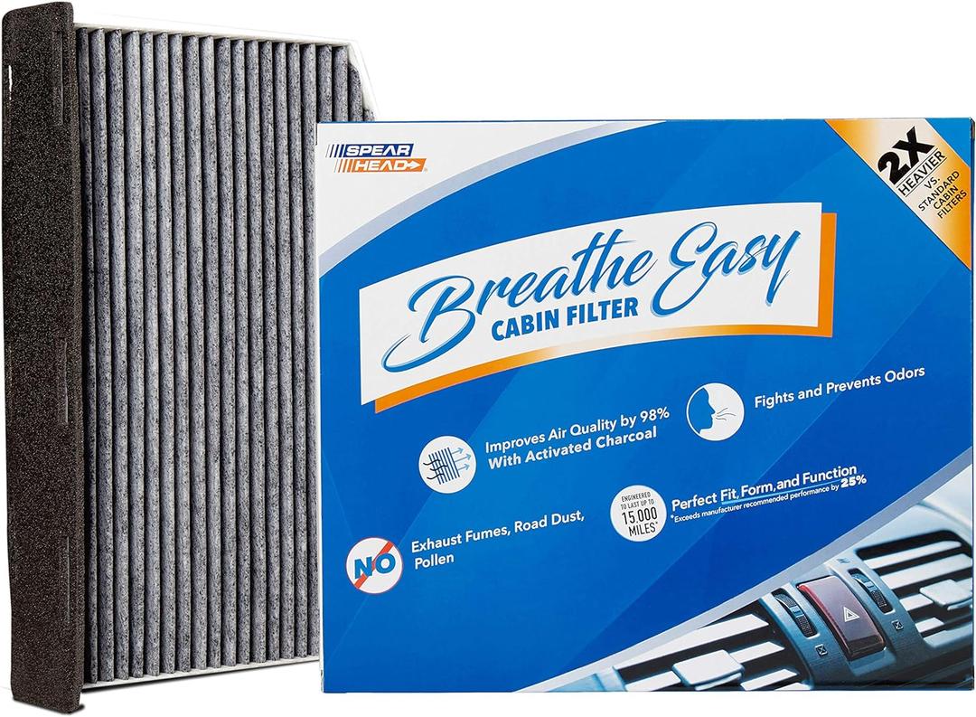 Spearhead Odor Defense Breathe Easy AC & Heater Cabin Filter | Fits Various 2006-22 Audi/VW Like OEM | Up to 25% Longer Lasting w/Activated Carbon (BE-373) Spearhead Odor Defense Breathe Easy AC & Heater Cabin Filter | Fits Various 2006-22 Audi/VW Like OEM | Up to 25% Longer Lasting w/Activated Carbon (BE-373)