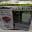 Cuisinart 14" Portable Charcoal Grill, Tabletop Outdoor Small Grill with Locking Lid and Dual Vents, Chrome Plated Travel Size BBQ Perfect for Camping, Tailgates, Cookouts, Red