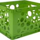 Storex Micro Crate, 6.75 x 5.8 x 4.8 Inches, Green, 18-Pack (63104U18C)