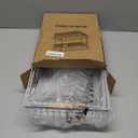 2 Tier Fruit Basket for Kitchen Counter with 2 Banana Hangers, Countertop Metal Bread Basket with Wooden Handle, Large Storage Stand for Vegetables, Snacks, Eggs, Produce Storage  White