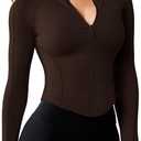 AVGO Women's Workout Jacket Lightweight Zip Up Cropped Yoga Jackets Slim Fit Athletic Tops with Thumb Holes (Black, M)