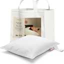 FOSSFLAKES Nordic Sleep, Bed Pillow Hypoallergenic Supportive with Down Alternate, Breathable and Machine Washable, Ideal for Side and Back Sleepers (White Medium Low, Standard)
