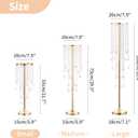 NUPTIO Gold Vases for Centerpieces Wedding - 10 Pcs 21.7in Tall Vase Centerpieces for Tables - Chandelier Flower Stand Bulk