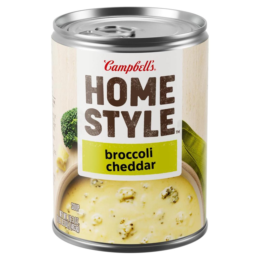 Campbells Homestyle Broccoli Cheddar Soup, 16.3 oz Can, BBD Jun 10 2027