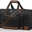 Litvyak Duffle Bag for Travel, 50L Canvas Travel Duffel Bags Overnight Weekend Gym Carry On Luggage Bag for Men & Women(Black)