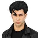 PUREHAIR Men's Short Black Cosplay Wig for Halloween Costume Party Super Funny Man Synthetic Hair Wig for Adult Men (Adults)