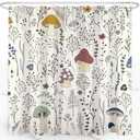 zpepe Mushroom Shower Curtain, Cute & Funky Waterproof Polyester Fabric Shower Curtain Set with 12 Hooks Bathroom Decor, 72x72 Inches(04)