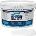 Kohree RV Roof Coating 1 Gallon, 100% Silicone RV Roof Sealant, No Primer Needed, Waterproof Solar Reflective Flexible RV Sealant for EPDM, TPO, Campers, Trailers, Leak Repairs, White