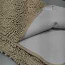OLANLY Bathroom Runner Rugs 44x24, Extra Soft Absorbent Chenille Bath Rugs, Rubber Backing Quick Dry, Machine Washable Long Bath Mats for Bathroom Floor, Tub and Shower, Home Decor Accessories, Sand