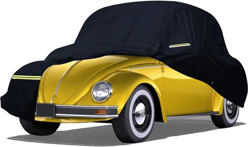 Waterproof Car Cover Replace for Volkswagen Beetle 1960-19806 Layers All Weather Car Covers with Zipper Door for Snow Rain Dust Hail Protection