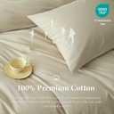 QKTE 100% Washed Cotton Duvet Cover Set 3pcs Linen Feel Twin Duvet Cover Breathable Durable Comfy Twill Bedding (Beige,68" x 86")