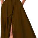 Kwunbwa One Shoulder Dresses for Women Elegant Asymmetrical A Line Flowy Formal Evening Gowns Party Cocktail Dress Large
